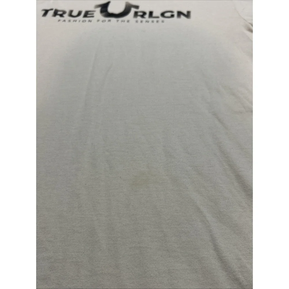 True Religion Mens True RLGN Foil Logo Tee T-Shirt XL Beige 106195